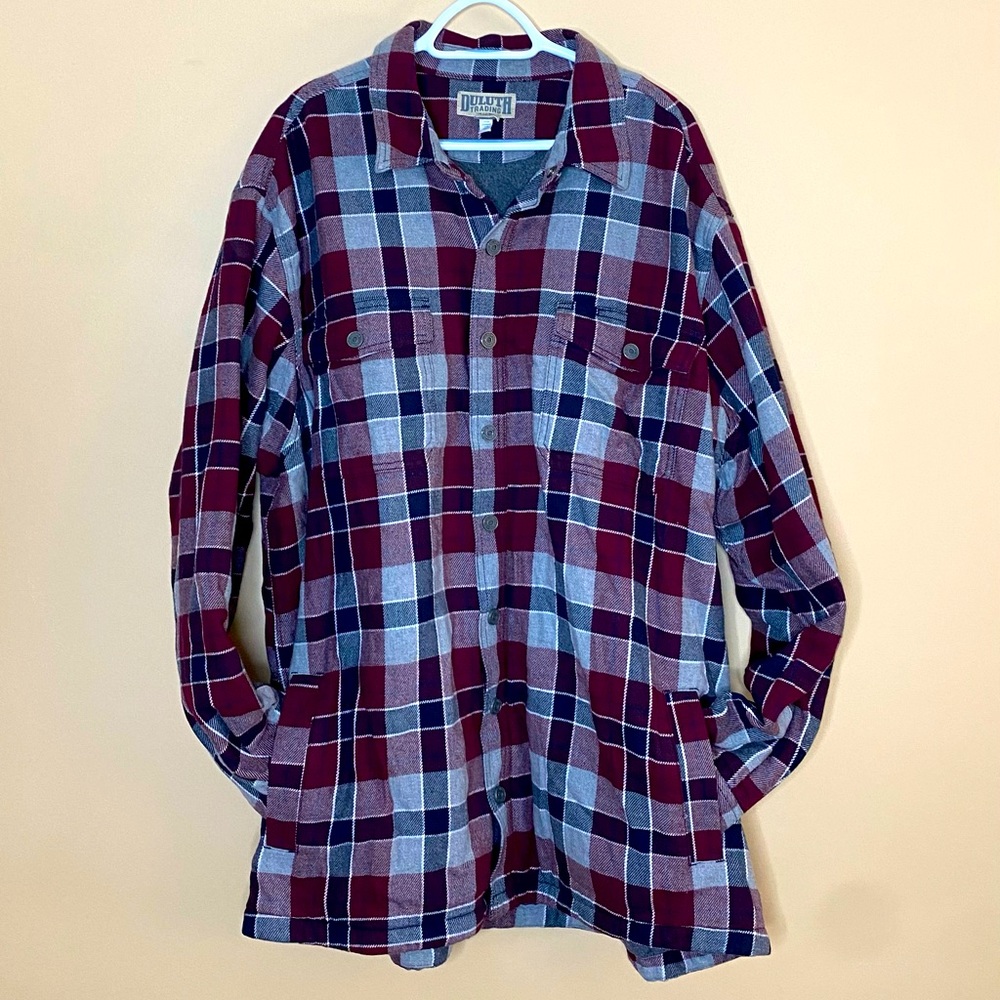 Mens Duluth Fleece Lined Flannel XXL Tall